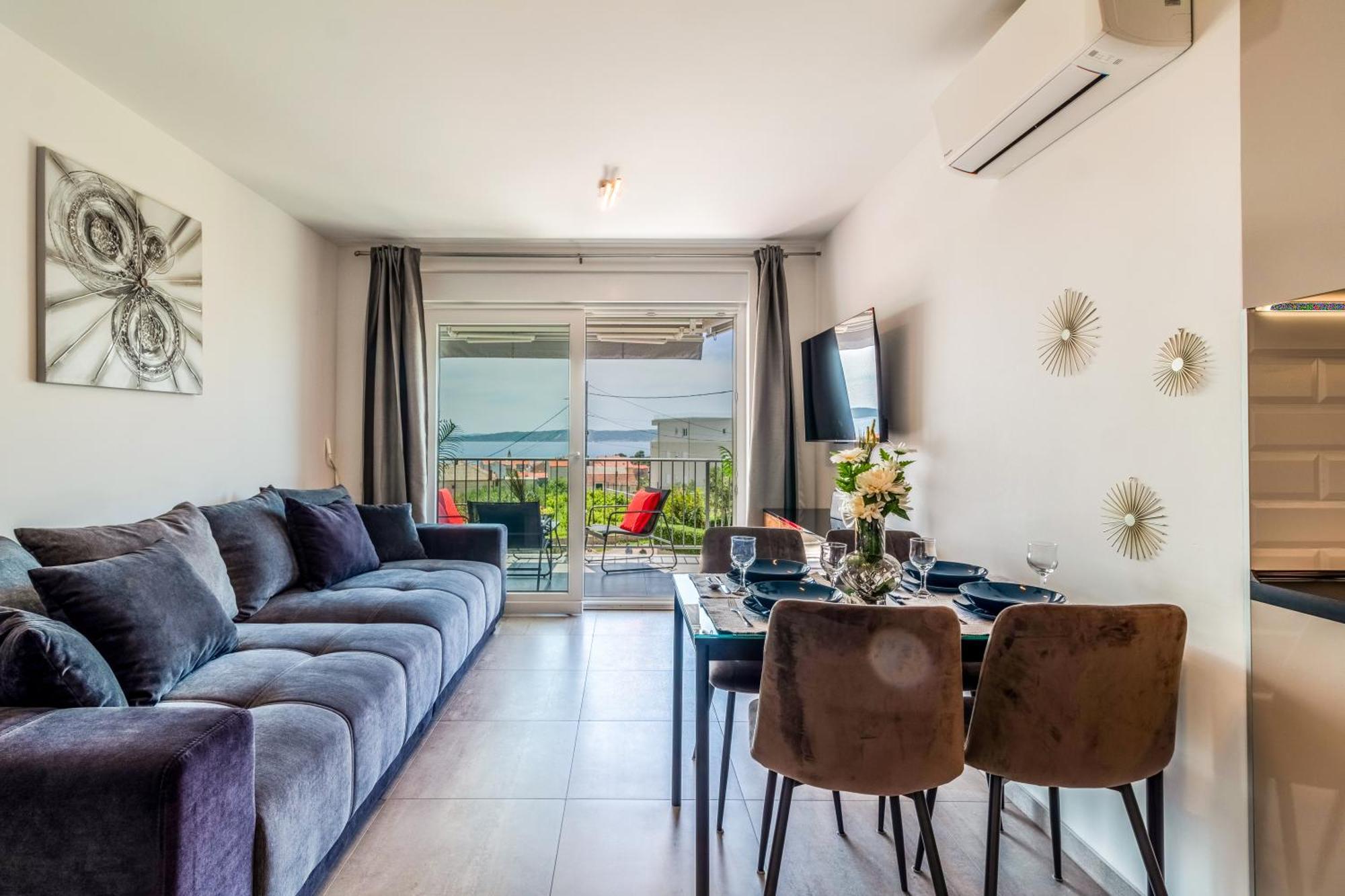 Great Sea View Apartment Kastela Bagian luar foto